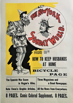Original The New York Sunday World for March 15th, 1899 Literary Poster.