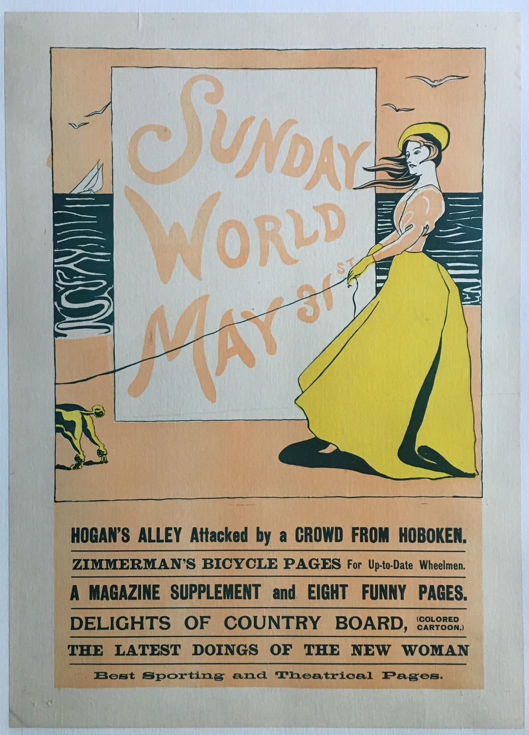 Original The Sunday World for May 31, 1899 Literary Poster.