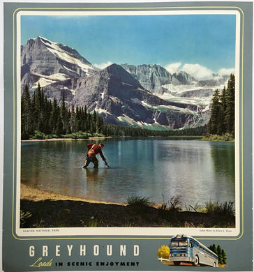 Original Vintage 1949 Greyhound Bus Travel Poster