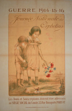 Original WWI Poster. Day of the Orphans 1914-15-16