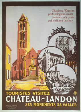 Original ca1900s French Travel Poster for Chateau-Landon