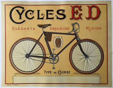 Original ca1910 Cycles ED lithograph Poster