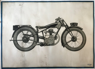 Original ca1920s Peugeot Motorcycle Poster