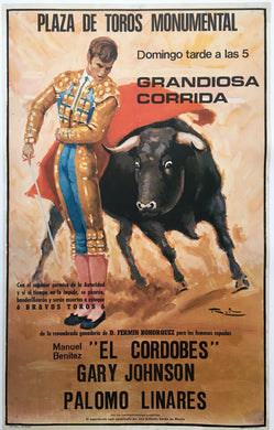 Original ca1960 Spanish Plaza de Toros Bullfighting Poster