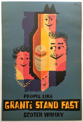 Original ca1960s Grant's Stand Fast Scotch Wisky Poster