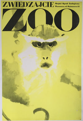 Original ca 1960s Polish Zoo Poster by Swierzy