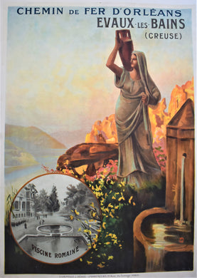 Original pre-1910s French Travel Poster for Evaux les Bains