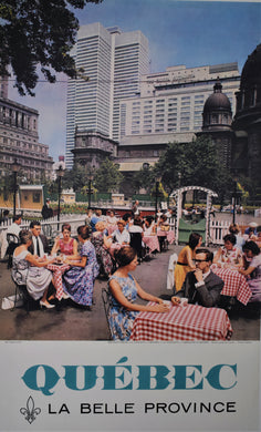 Quebec, La Belle Province 1960s tourist poster of Downtown Montreal. Vintage Poster