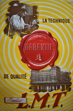 Radio L.M.T Art Deco Poster from France, circa 1930s