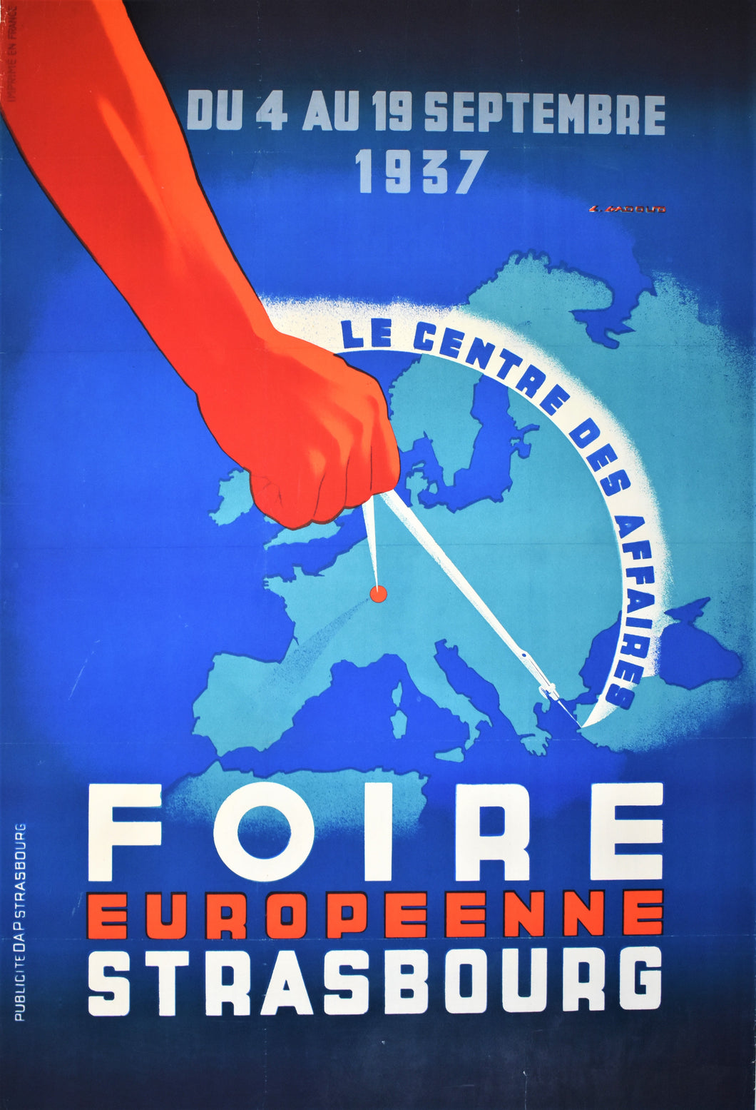 Rare 1937 Pre-War European Trade Festival Poster