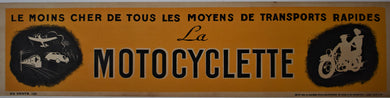 Rare French 1937 Motorcycle Banner Poster