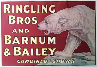 Ringling Bros and Barnum & Bailey 1970s Polar Bear Poster