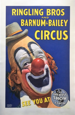 Ringling Bros and Barnum & Bailey Circus Original Iconic Clown Poster