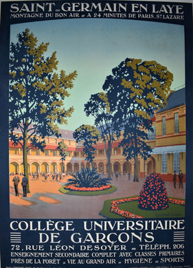 Saint-Germain en Laye Original 1920s French University - Constant Duval Poster