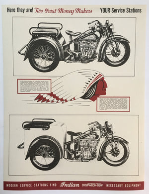 Scarce Indian Dispatch Tow Motorcycle Sales Poster
