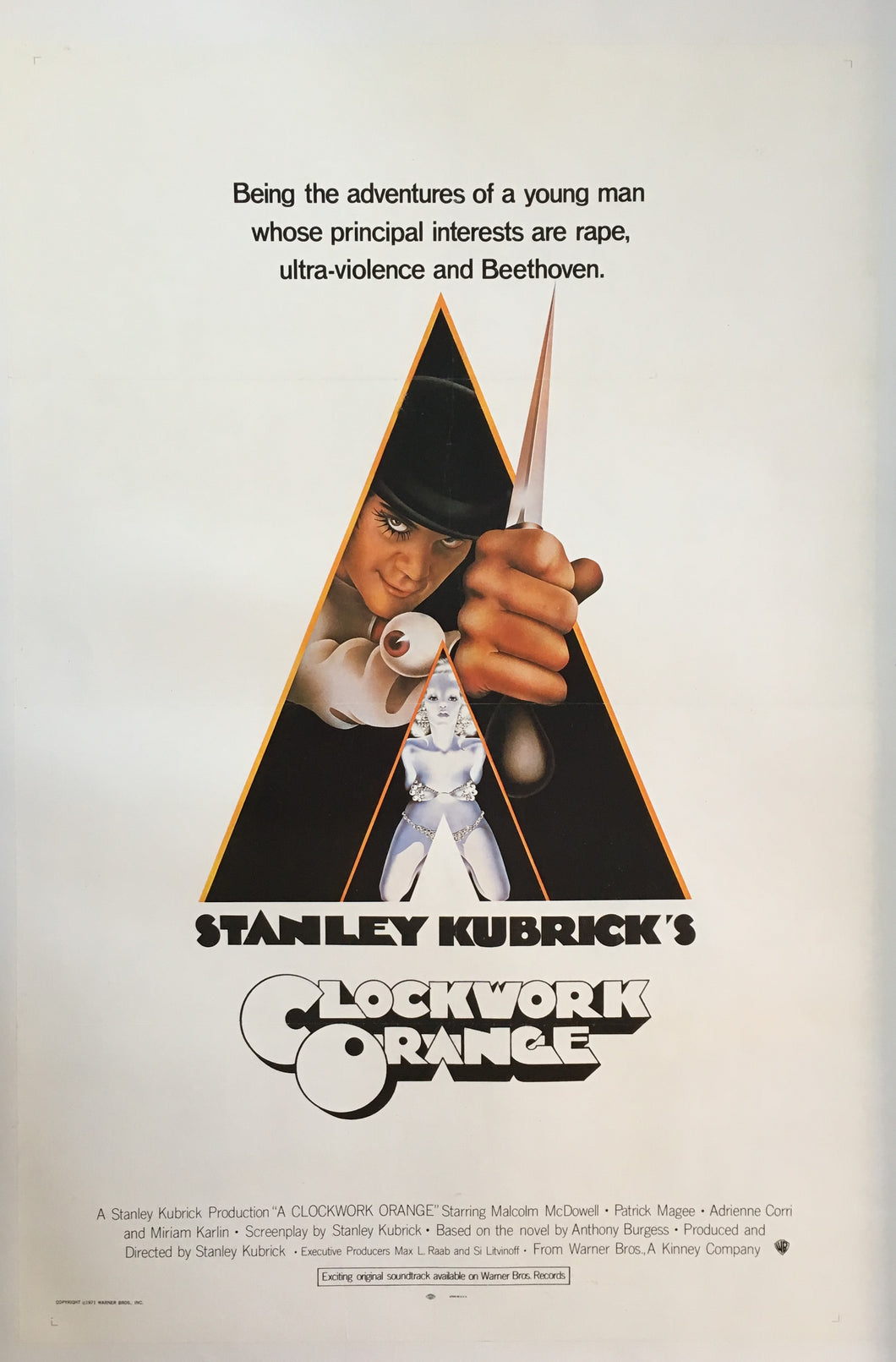 Stanley Kubrick's Clockwork Orange Original 1971 poster. Stanley Kubrick