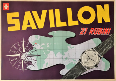 Swiss Enicar Watch “Savillon” Original Poster