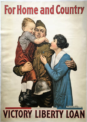 United States First World War 1918 Liberty Loan Poster, For Home and Country