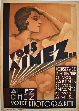 Very Early 1920s Art Deco Style Photography Poster