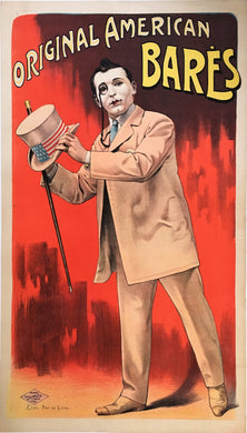 Vintage ca1900 Theatre Poster Original American Barès