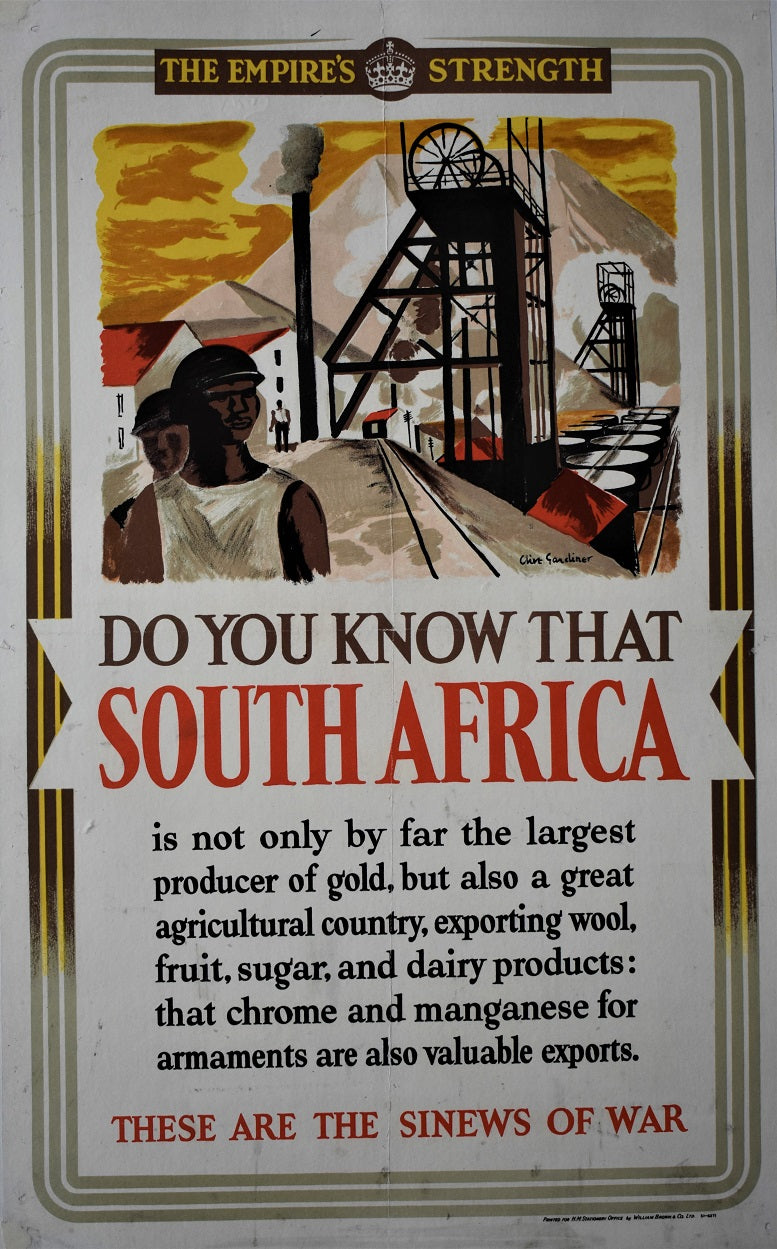 World War Two “The Empire’s Strength” South Africa “Sinews of War” Poster